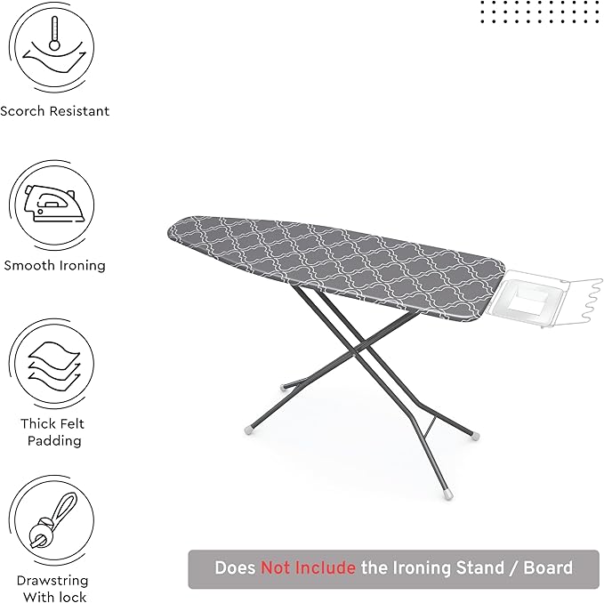 Encasa XO Ironing Board Cover and Pad 49"x18" - Image 3