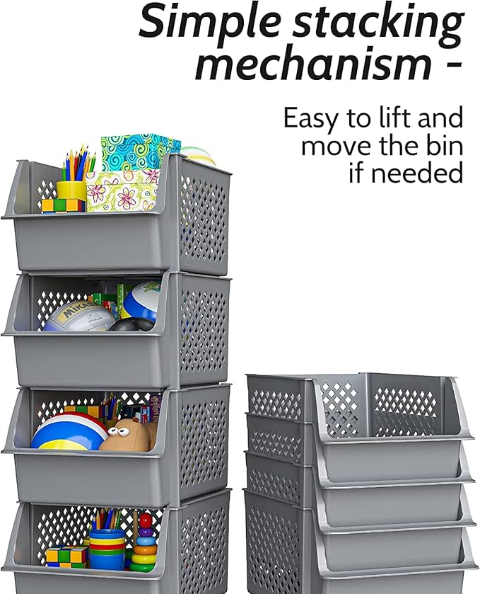 TidyFriend Plastic Stackable Bins - Image 8