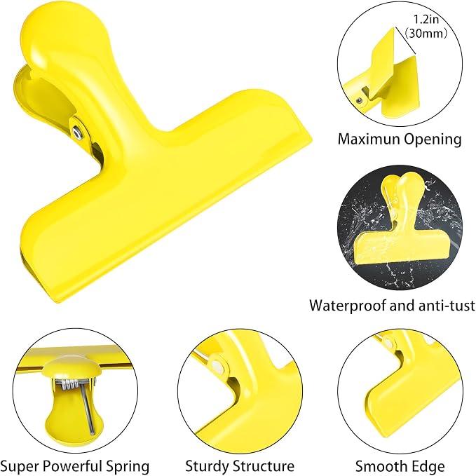 Bag Clips Heavy Duty Stainless Steel Chip Clips, Food Bags Clamp Great - Image 3