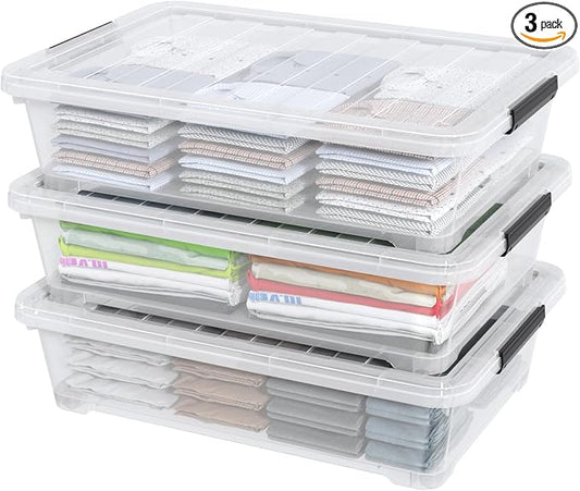 Rosebloom 40 Quart Plastic Under Bed Storage Bins by Unknown