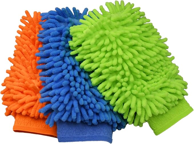 Raeyuan Car Wash Mitt Microfiber 3 Pack Scratch Proof & Lint-Free Wash Mitt by Unknown