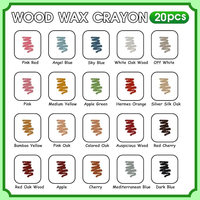 Furniture Markers Touch Up, 20 Colors Wood Filler Sticks, Wood Wax Crayons - Image 2