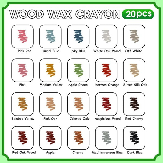 Furniture Markers Touch Up, 20 Colors Wood Filler Sticks, Wood Wax Crayons - Image 2