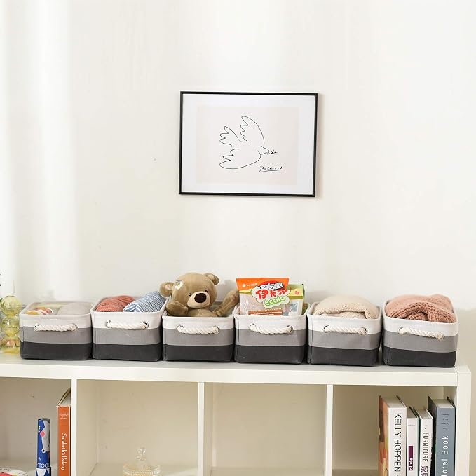 Small Storage Baskets for Shelves, Fabric Storage Baskets for Closet, - Image 6
