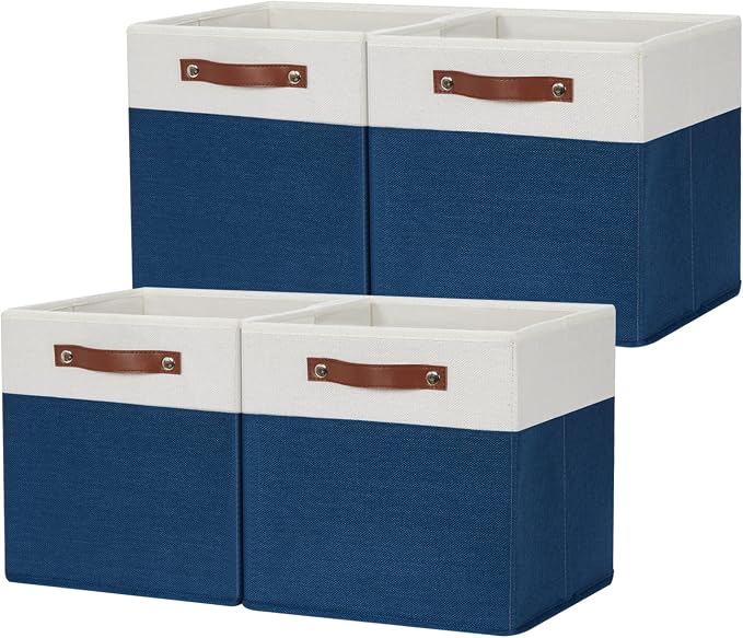 HNZIGE Cube Storage Baskets, Fabric Storage Cubes 12 x 12, Decorative Storage by HNZIGE