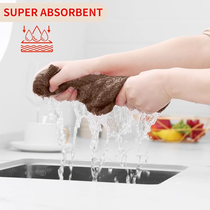 Homaxy 100% Cotton Waffle Weave Kitchen Dish Cloths, Ultra Soft Absorbent Quick - Image 3