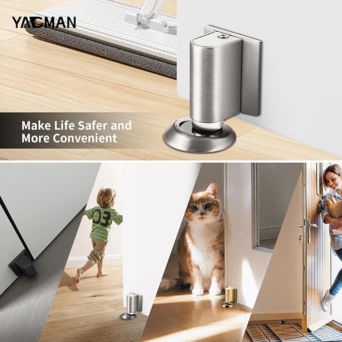 2 Pack Magnetic Door Stoppers Retractable Bottom of Door Holder No Drilling - Image 6