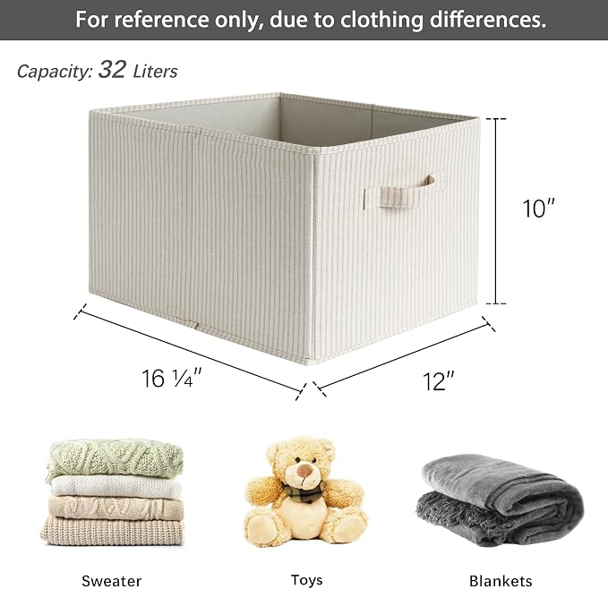 StorageWorks Storage Baskets for Shelves, Foldable Fabric Closet Storage Bins - Image 2