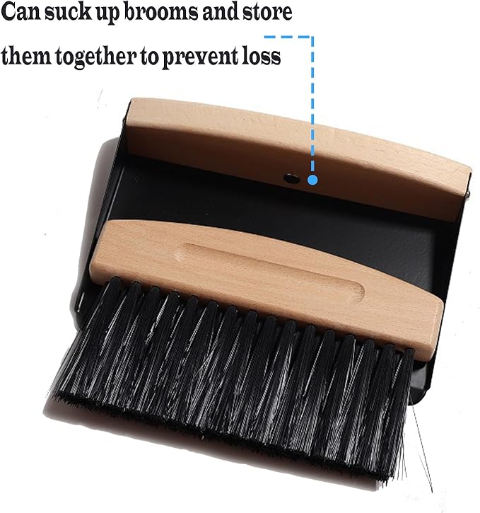 Mini Broom and Dustpan Set Small Metal Dustpan and Brush Set Hand Whisk Broom - Image 5