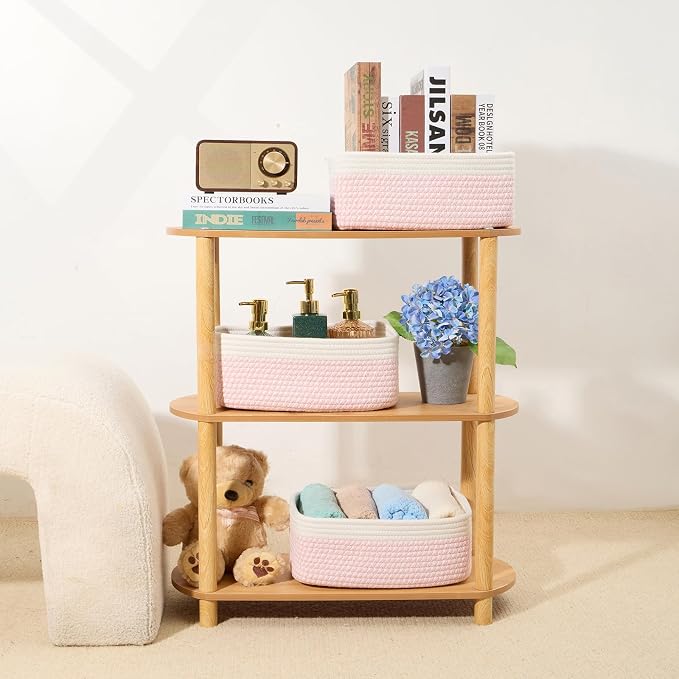 Small Storage Baskets for Organizing | Closet Organizer Bins | Shelf Toy Basket - Image 6