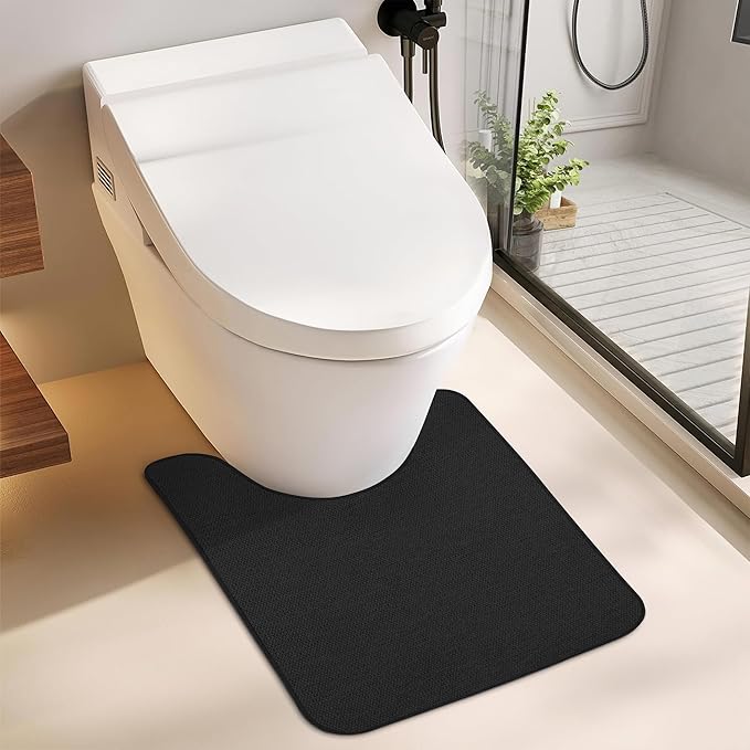 Toilet Rugs U Shaped Bathroom Rug, Machine Washable Non Slip Quick Dry Super - Image 6