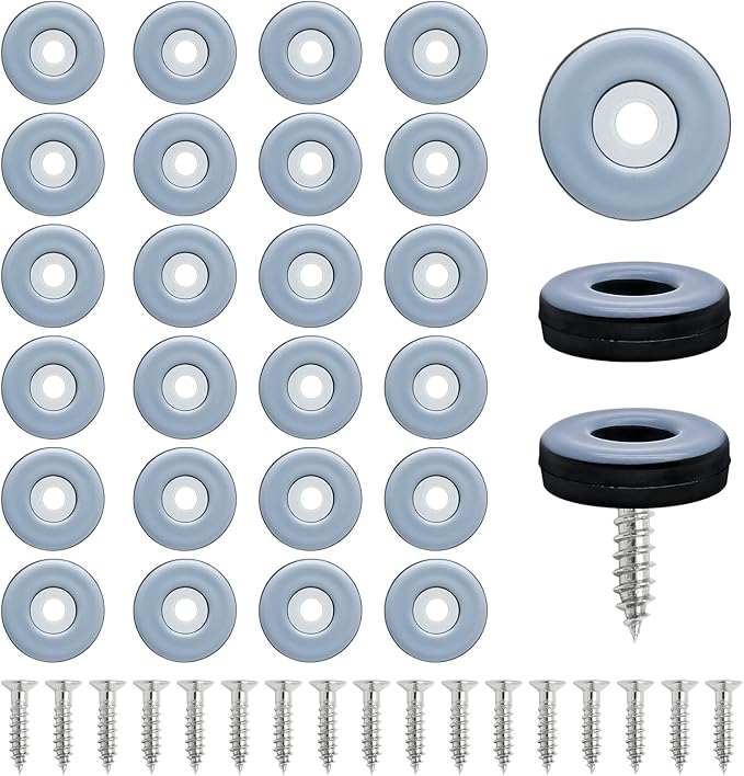 24pcs 1" Screw on Furniture Sliders, Teflon Chair Leg Slides, Round Furniture - Image 6