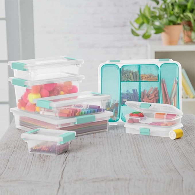 Sterilite 12-Pack Clip Box, Stackable Clear Plastic Bins - Image 4