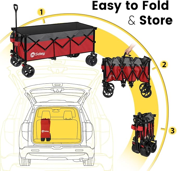 Sekey 48''L Collapsible Foldable Extended Wagon - Image 6