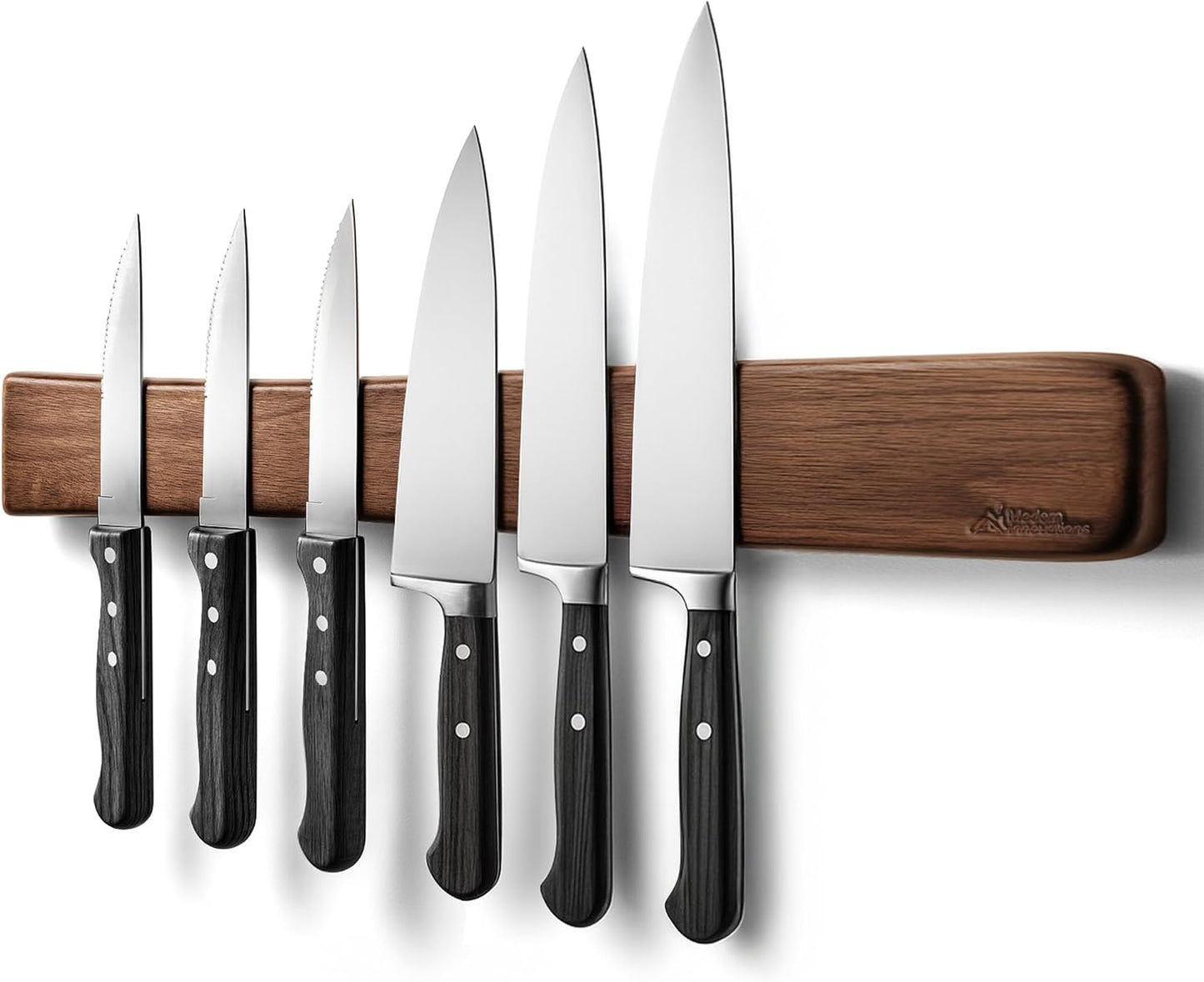 24 Inch Acacia Wood Magnetic Knife Holder with Multipurpose Use, Magnetic Knife Holders for Kitchen, Wooden Knife Rack, Magnet Strips for Knives & Metal Utensils, Tool Holder, Art Supply Organizer