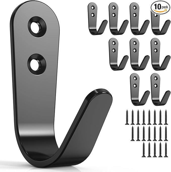 10PCS Hooks - Wall Mount Coat Hooks by BREYDROK