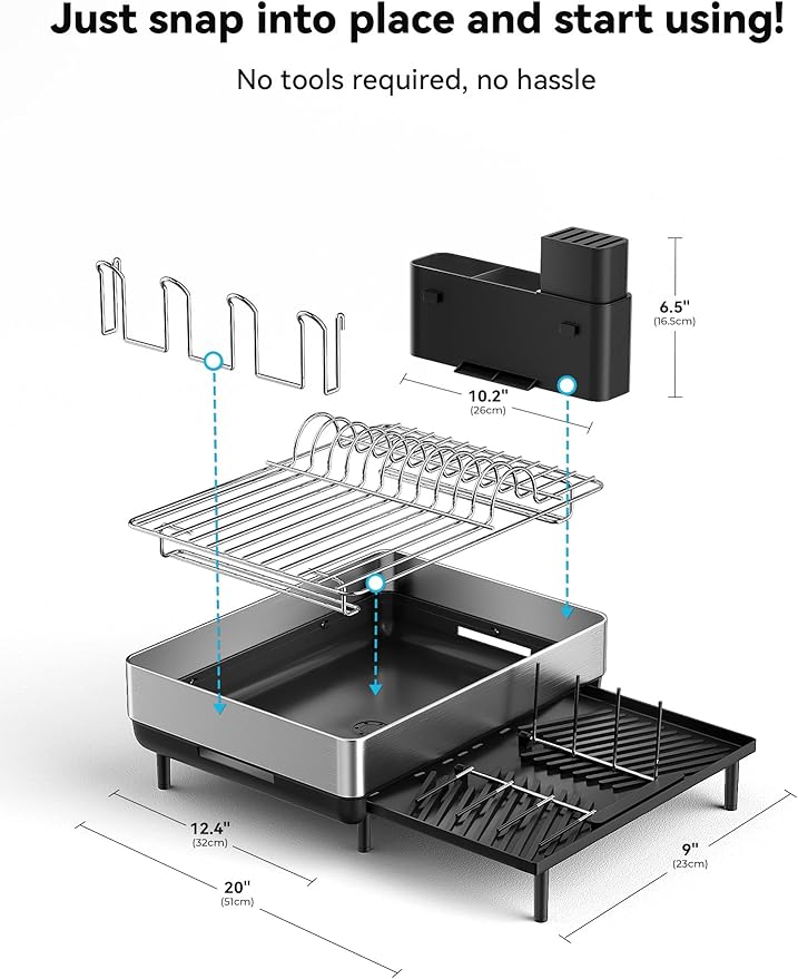 SUNLY Large Dish Drying Rack, Expandable Dish Racks - Image 7