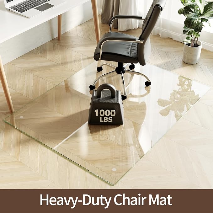 Koonmi Tempered Glass Chair Mat 60"x46" - Image 2