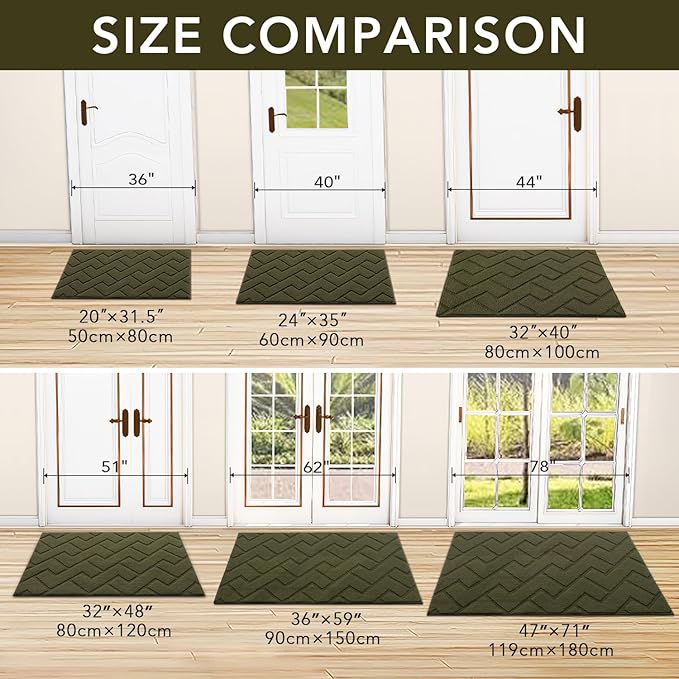 hicorfe Front Door Mat Outside Entrance, Stain and Fade Resistant, Non Slip - Image 5