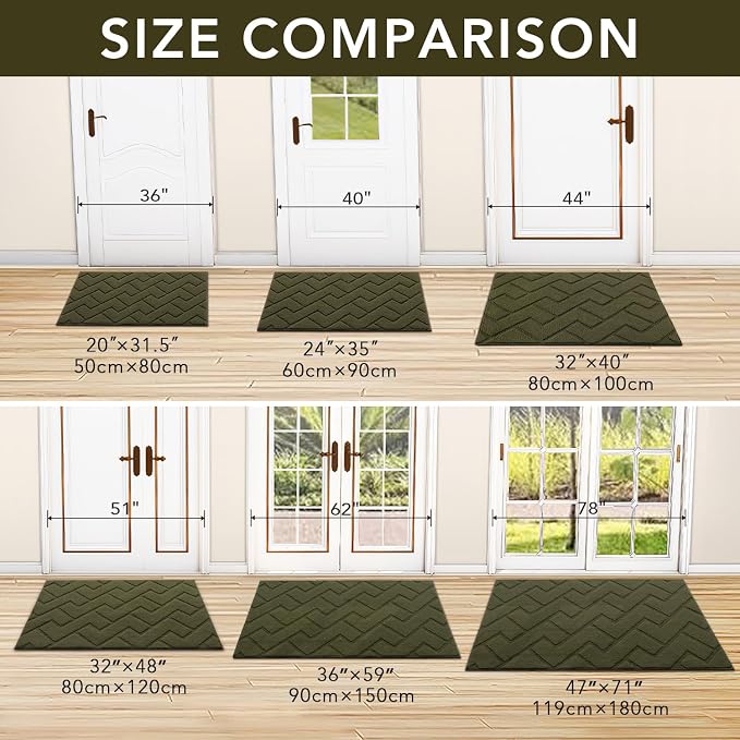 hicorfe Front Door Mat Outside Entrance, Stain and Fade Resistant, Non Slip - Image 5