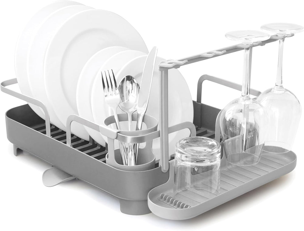 Umbra Holster Dish Rack– Molded Plastic Dish Drying Rack with Drainage Spout,...