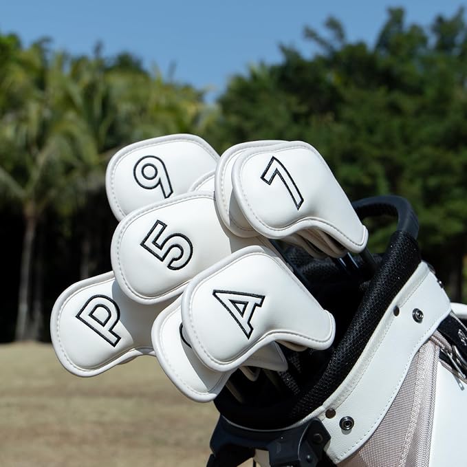 Montela Golf Iron Covers, Golf Iron Head Covers Leather Golf Iron Covers Set - Image 2