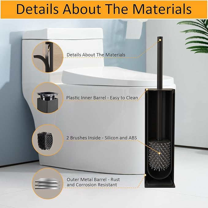 BGL Toilet Brush and Holder Set 2 Packs Aluminium Free Standing, Bathroom - Image 3