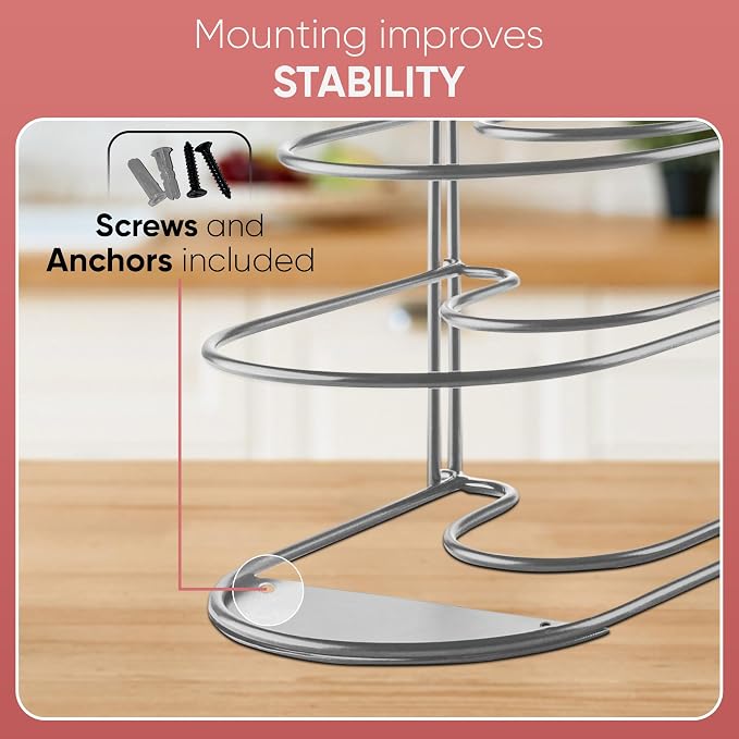 Heavy-Duty Pots and Pans Organizer | 5-Tier Cookware & Lid Storage Rack | - Image 8