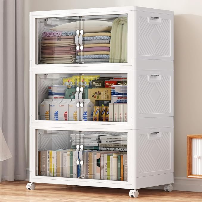 BROVIEW 300QT Extra Large Stackable Storage Bins, 75Gal Clear Plastic Closet by BROVIEW-EnjoytheArtofLife