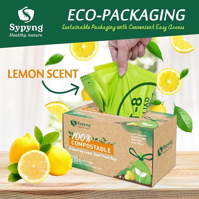 Compostable Kitchen Trash Bags 8-10 Gallon – Heavy-Duty, 1.1 Mil Thick - Image 2