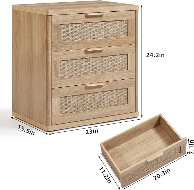 LEYAOYAO Rattan Night Stand Set of 2 - Image 3