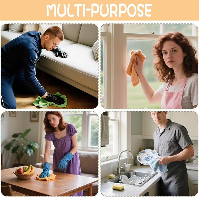 6 Pack Extra Large Microfiber Cleaning Cloths 20"x30", Lint-Free Reusable Towels - Image 7