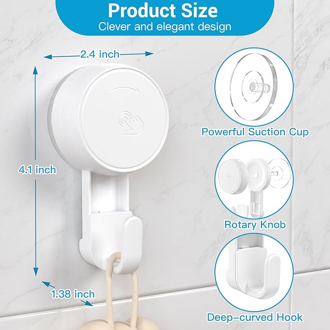 LUXEAR Suction Cup Hooks Reusable Suction Hooks - Image 7