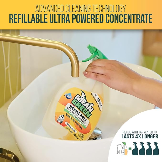 Mean Green Refillable Ultra Powered CONCENTRATE Bathroom Cleaner, Tropical - Image 3