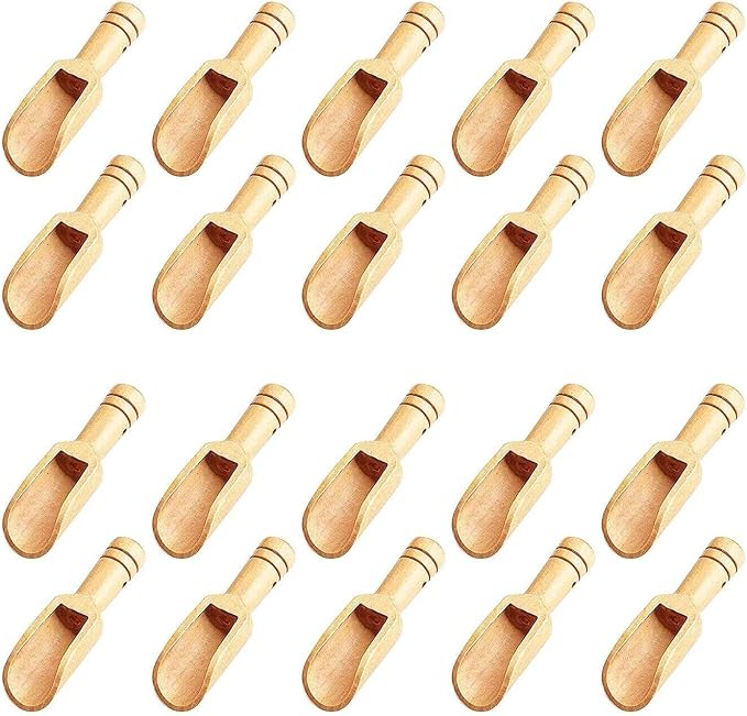 20pc Mini Wooden Spoons，Mini Bamboo Spoons by Golden+Pearl