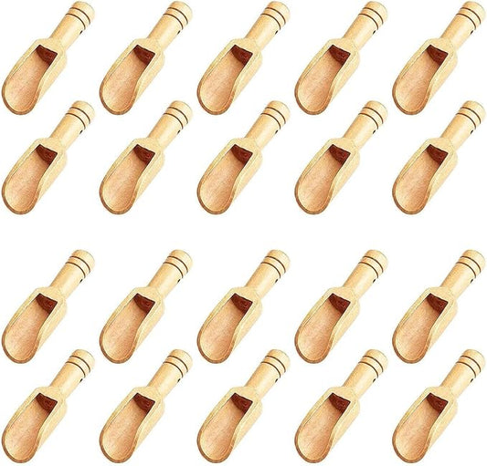 20pc Mini Wooden Spoons，Mini Bamboo Spoons by Golden+Pearl