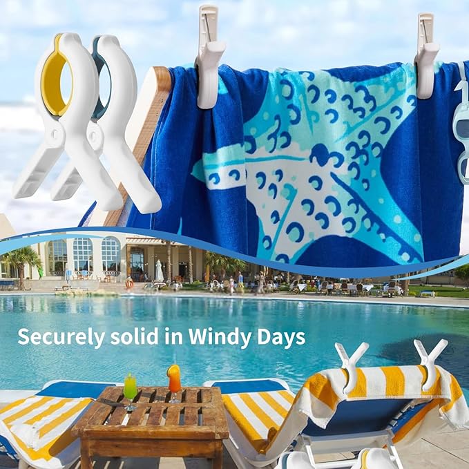 Extra LargeTowel Clips for Beach Chairs, 3.7 Inch Beach Towel Clips, Towel - Image 2