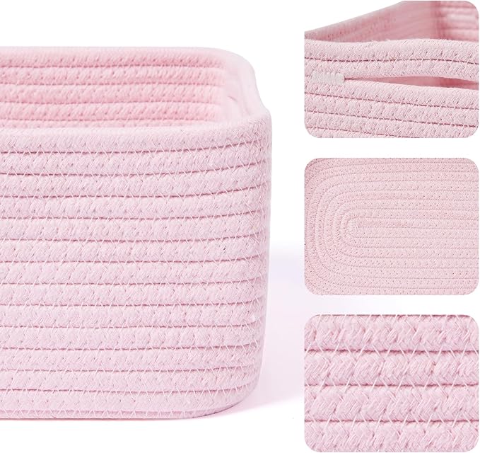 Small Storage Baskets for Organizing | Closet Organizer Bins | Shelf Toy Basket - Image 2