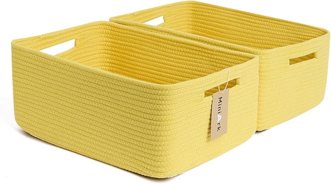 Large Storage Baskets for Shelves, Closet Organizers Bins for Clothes Blanket by MiniArkStorageBasketsHome