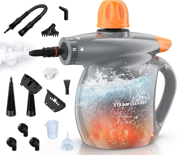 LABIGO Steam Cleaner, Pressurized Handheld 13pcs Multi-Purpose Natural Deep by LABIGO
