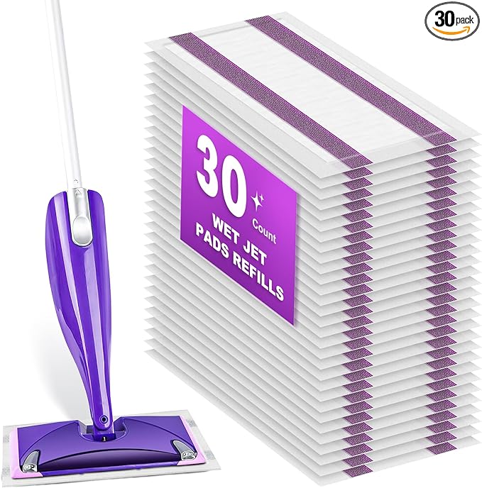 Disposable Wet Pads Refill for Swiffer WetJet Mop, Living Room Cleaning by PureRealm