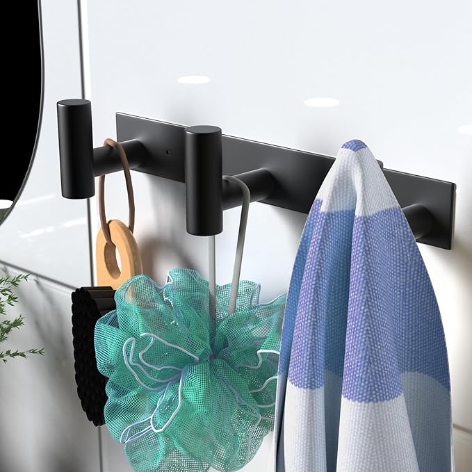VAEHOLD Black Hat and Coat Wall Mount Rack - Image 3
