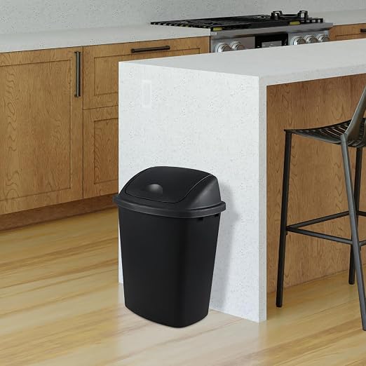 4 Pack 40 Liter Swing Lid Kitchen Garbage Can, Plastic Trash Can - Image 6