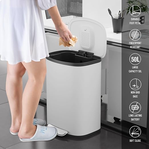 13 Gallon Stainless Steel Foot Pedal Large Trash Can - Image 7
