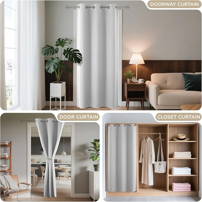 Joydeco Blackout Door Curtain for Doorway Privacy 78 Inches Long, Grommet - Image 4