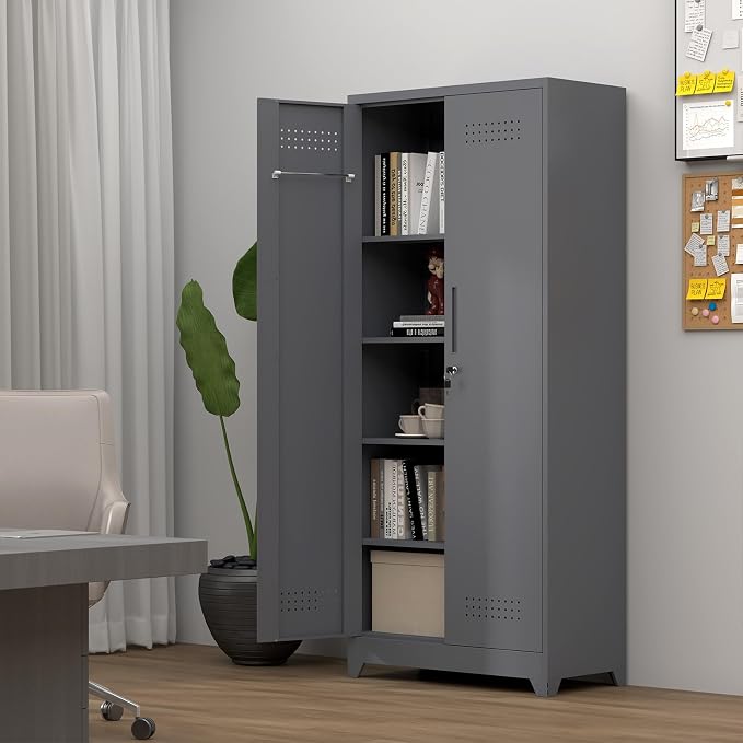 Metal Tool Storage Cabinet, Broom Closet - Image 9