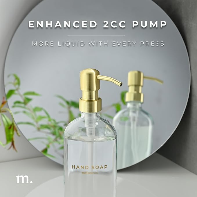 MaisoNovo Soap Dispenser 3-Piece Set | 16.9oz Clear Bottles - Image 6