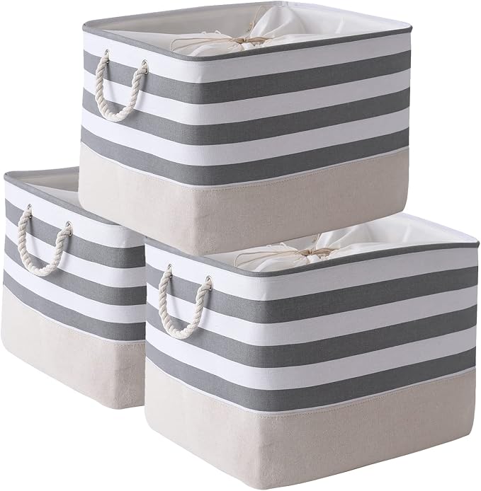 TheWarmHome Jumbo Storage Bins Baskets, Sturdy Fabric Organizing Basket by TheWarmHome