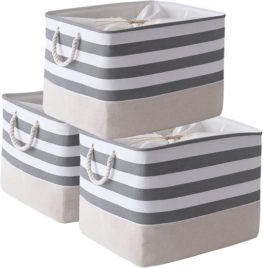 TheWarmHome Jumbo Storage Bins Baskets, Sturdy Fabric Organizing Basket by TheWarmHome