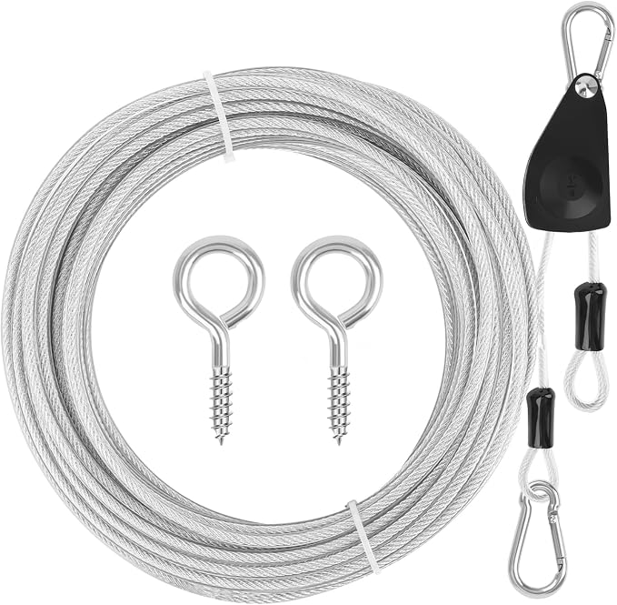 20FT/ 40FT Retractable Travel Clothesline, Adjustable Outdoor Clothesline by Anglekai